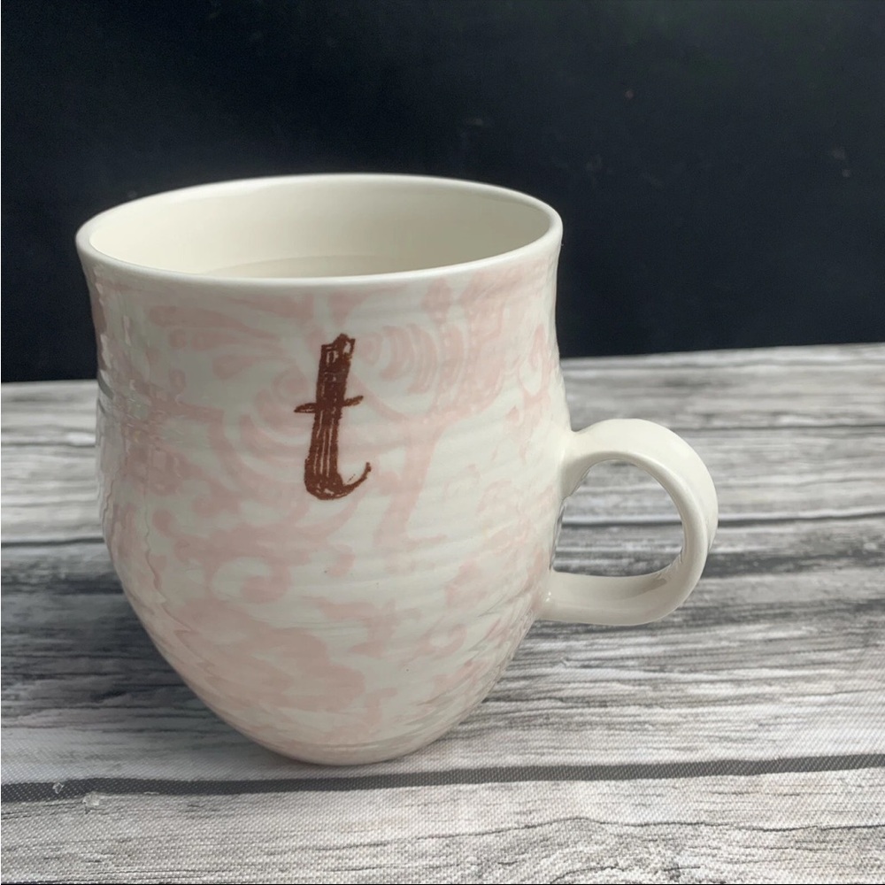 Anthropologie Homegrown Monogram Mug letter T” Mug